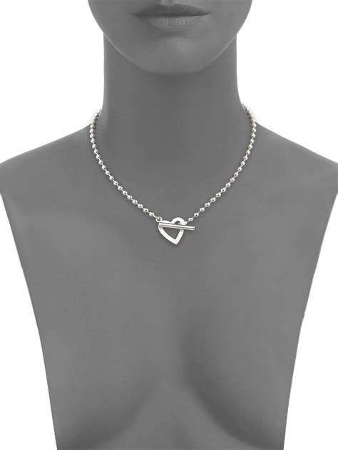 gucci boule sterling silver heart &|Gucci Interlocking G Sterling Silver Boule Necklace.